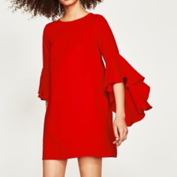 Zara flared-sleeve tunic dress - Picture 1 of 15